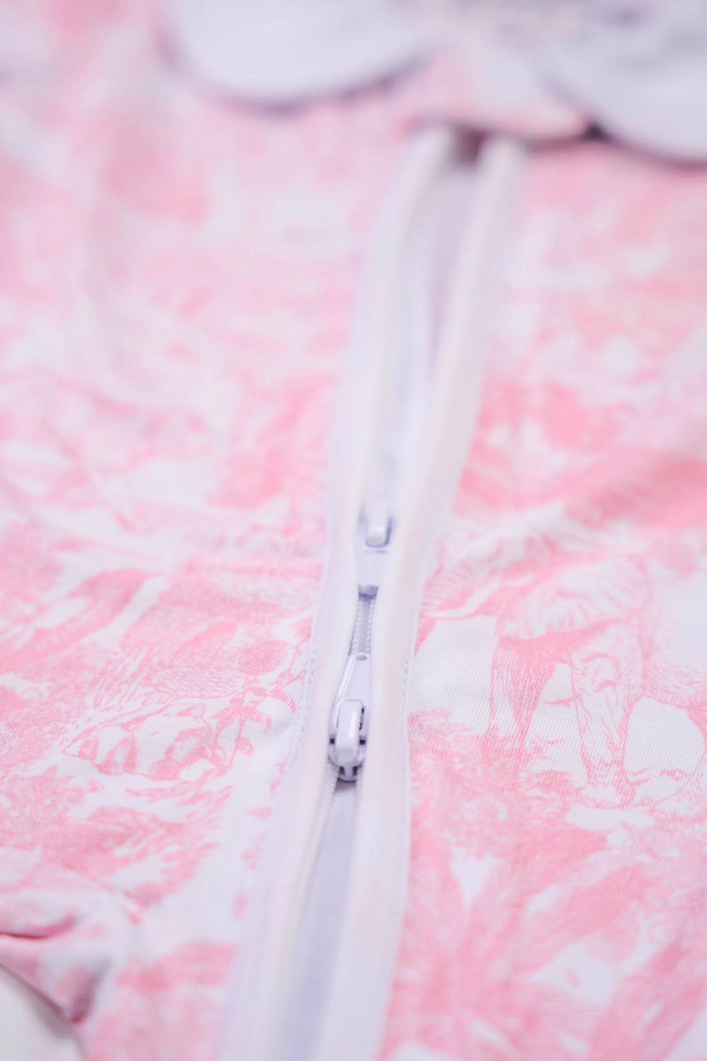 Combi-pyjama Rose Shayane zoom sur fermeture.