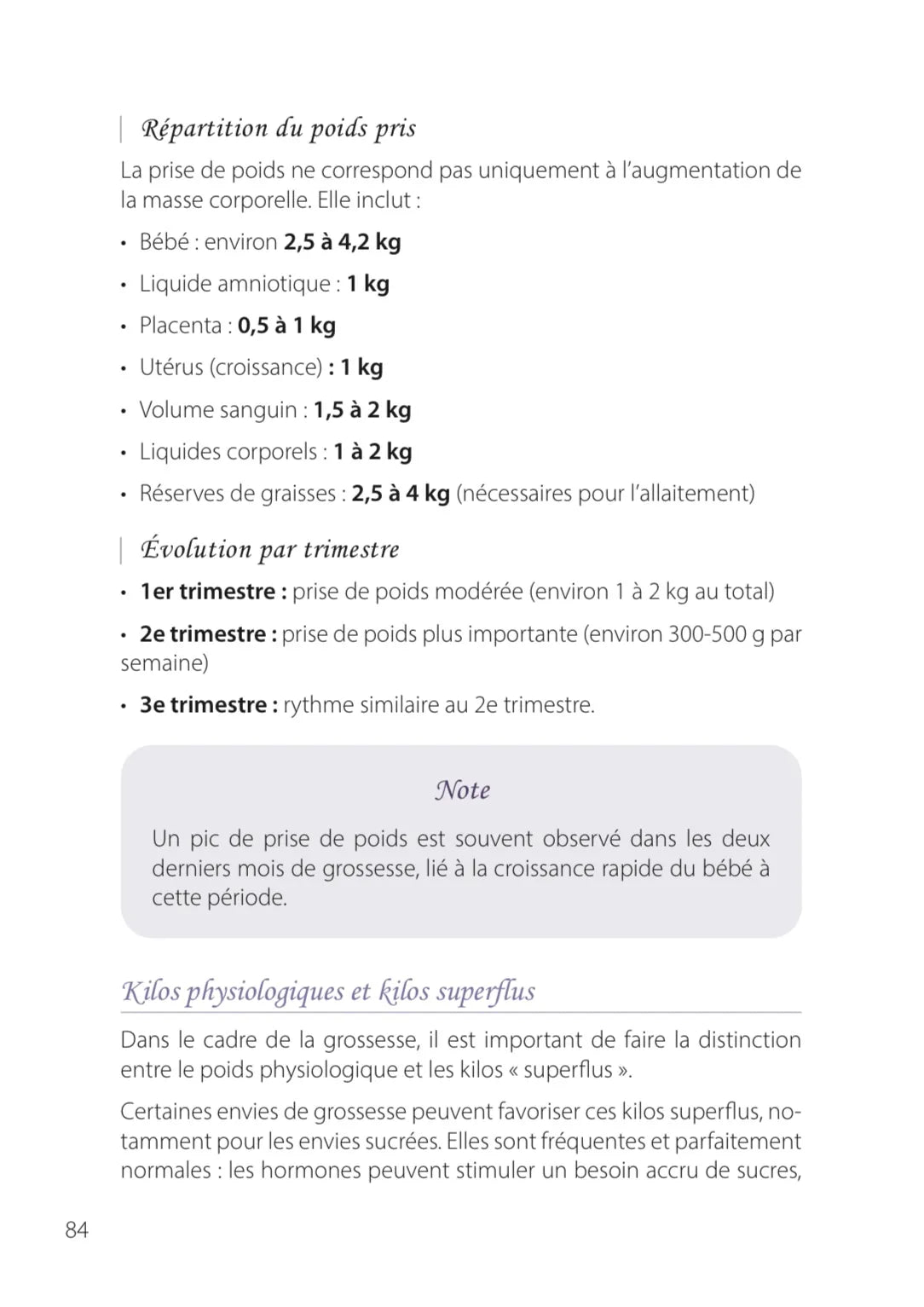 Page numéro 84 du E-BOOK "Une grossesse, un accouchement". Rédigé par Louana Becker fondatrice de My First Step Academy.
