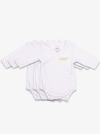 Bodies Blanc Neige avec logo My First Step Academy. Lot de 3.