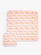 Lot de 2 langes modèle Nuage Moka de 70x70cm et 30x30cm en bambou. 