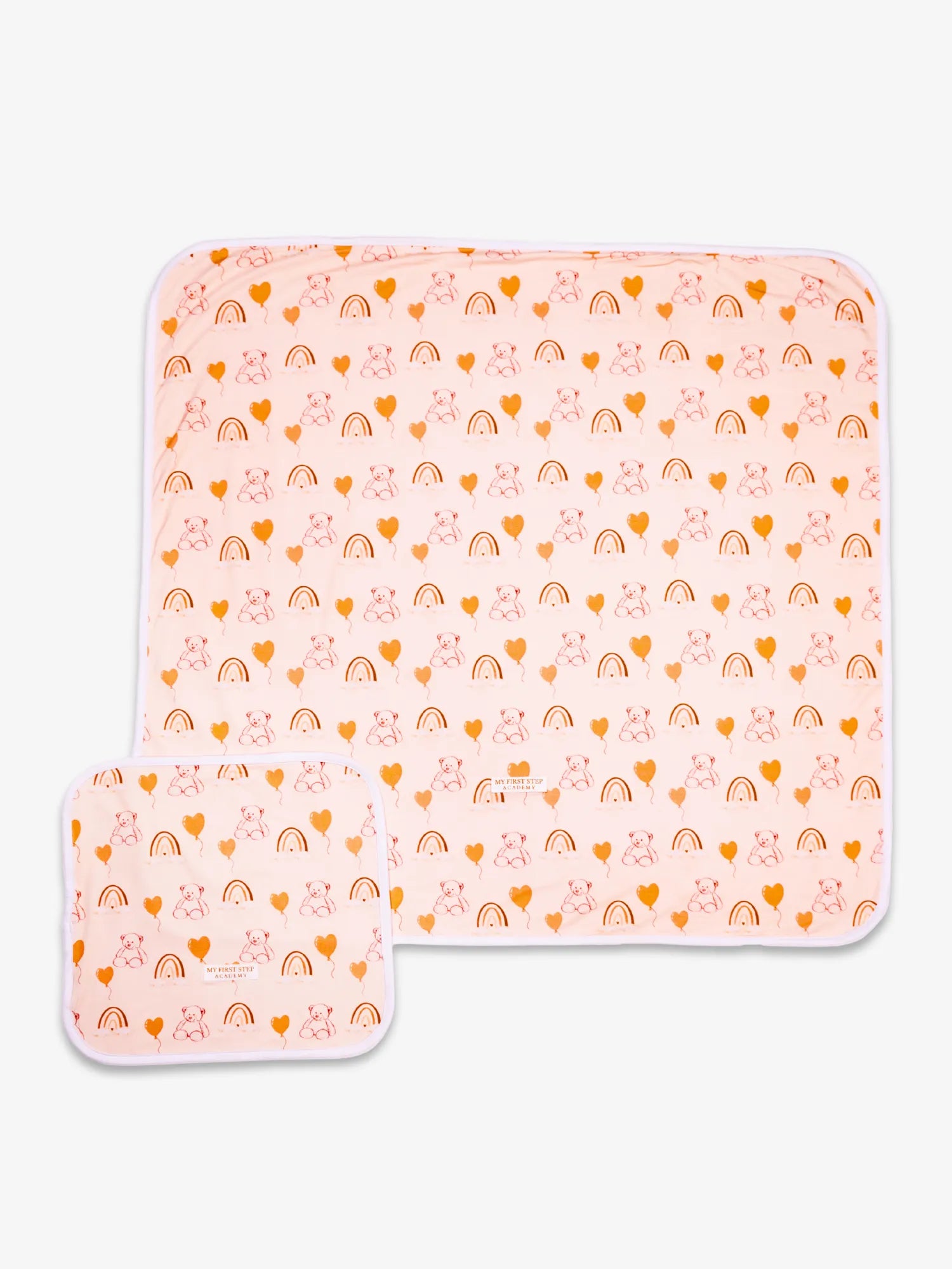 Lot de 2 langes modèle Nuage Moka de 70x70cm et 30x30cm en bambou. 