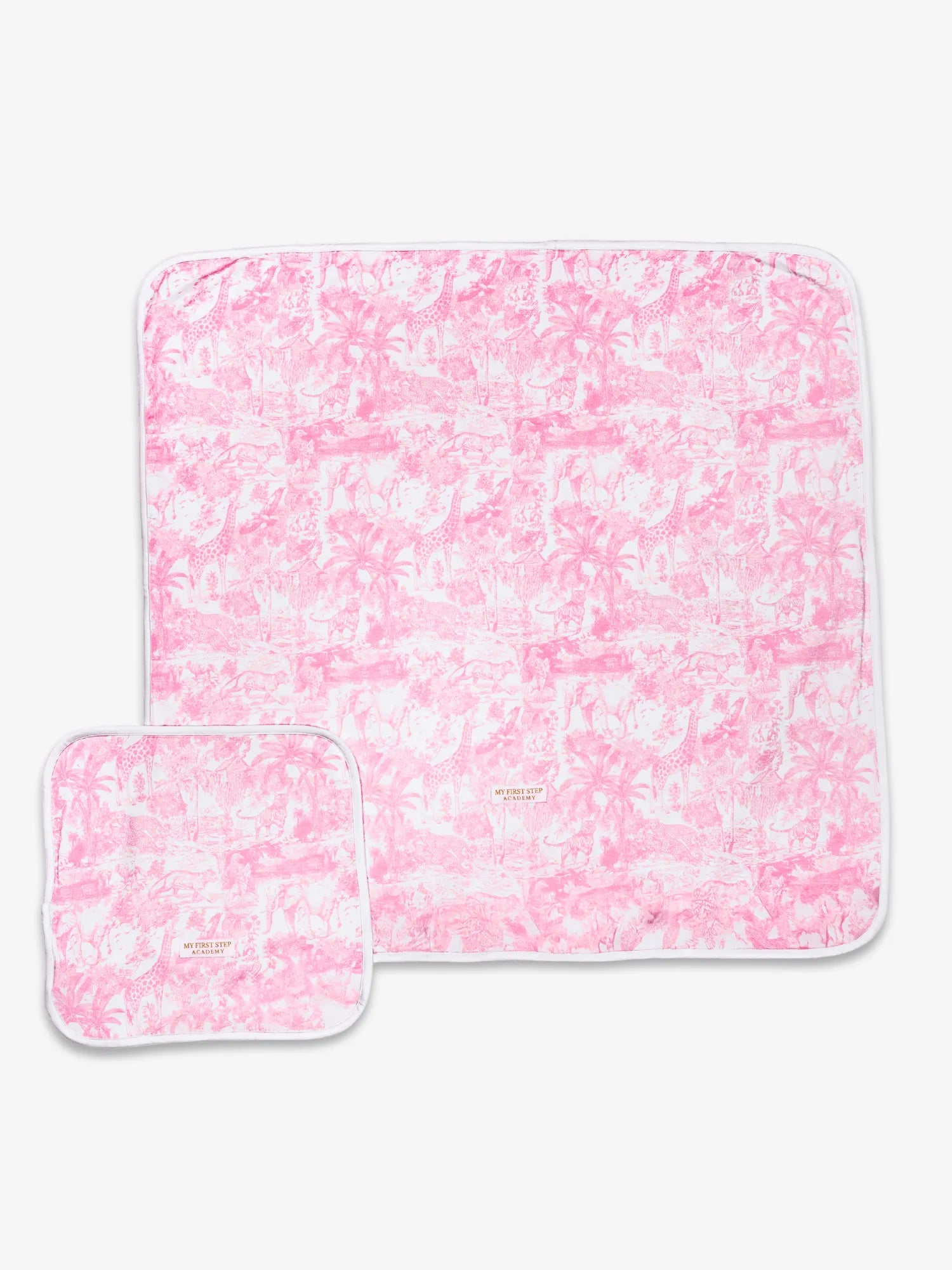Lot de 2 langes modèle Rose Shayane de 70x70cm et 30x30cm en bambou. 