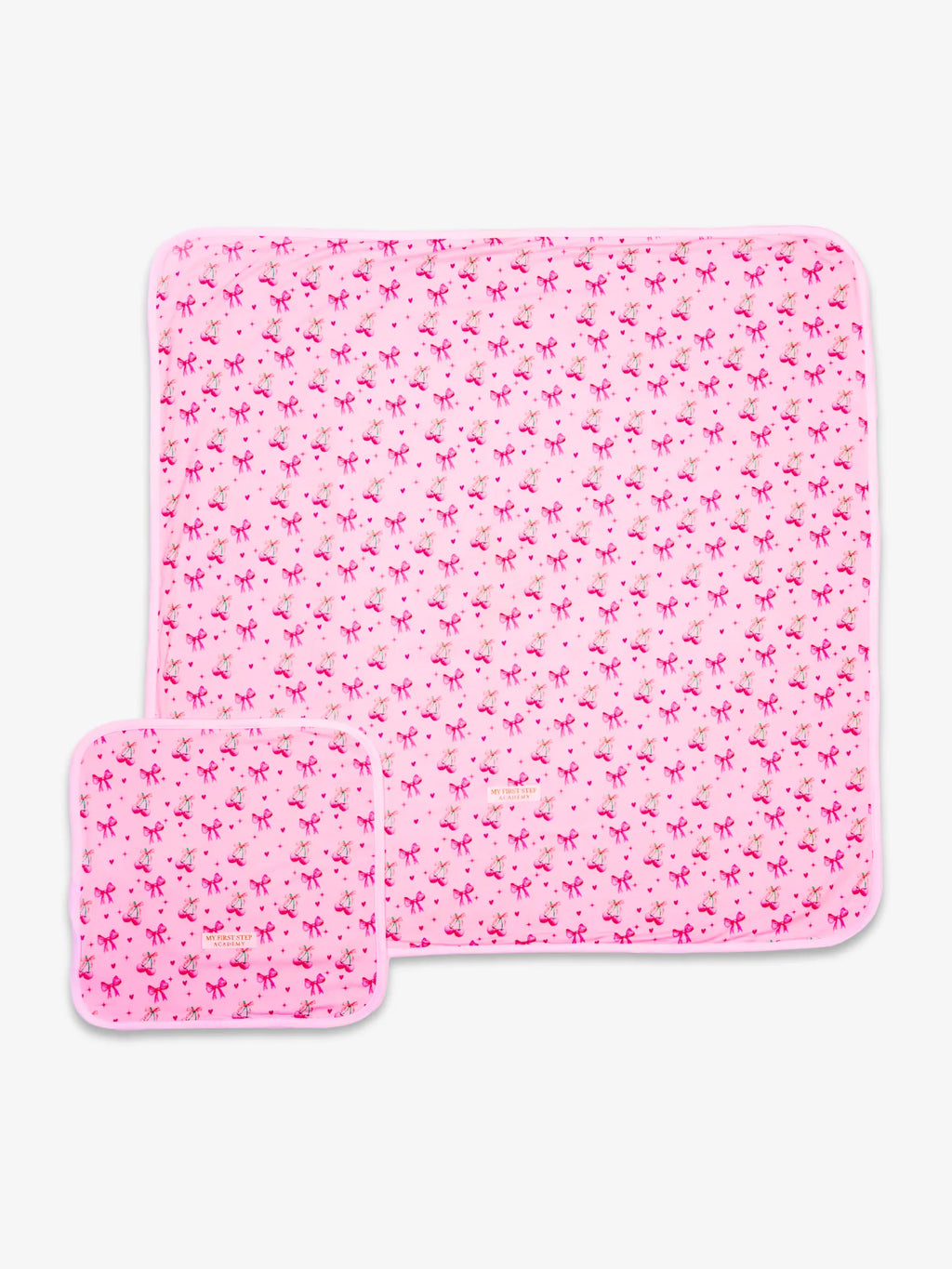 Lot de 2 langes modèle Meringue Coquette de 70x70cm et 30x30cm en bambou. 