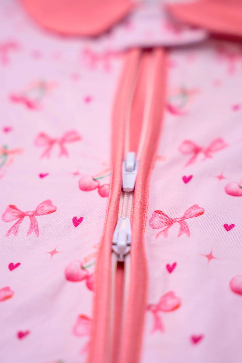Pyjama Meringue Coquette taille naissance zoom sur fermeture.