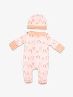 Pyjama Nuage Moka vue arrière. Avec bonnet. Taille naissance.